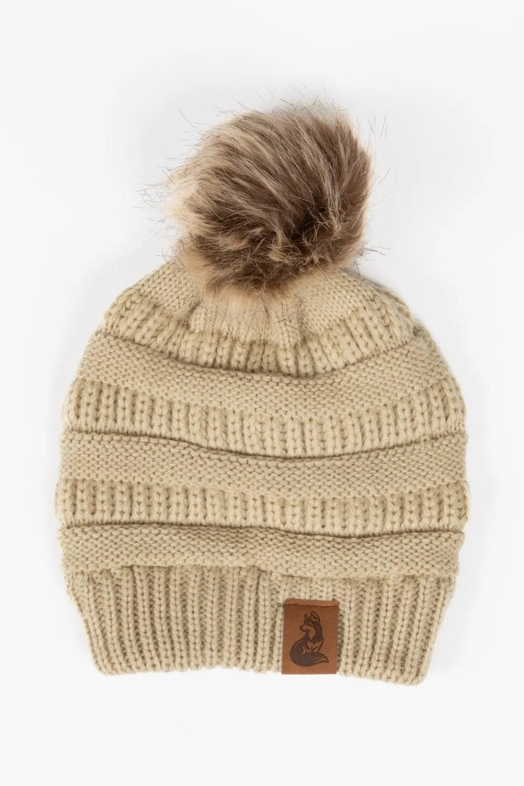 Biscotti Ribbed Knit Hat with Pom - Cozy Vegan Beanie Handcrafted in USA