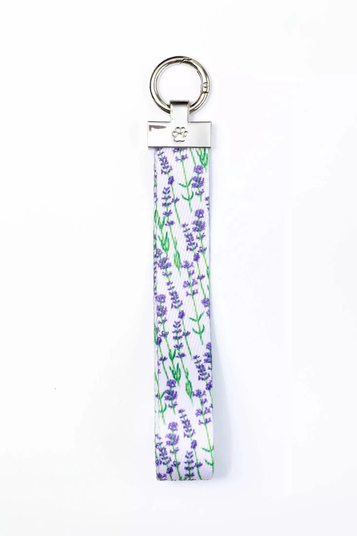 Lavender Blooms Wristlet Keychain - Handcrafted in USA with Premium Vegan Leather