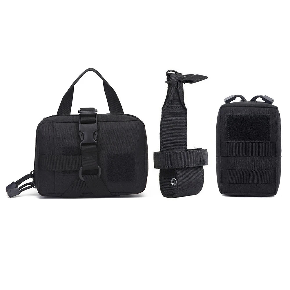 Tactical K9 Pack - 3-Piece MOLLE Harness Bag Set with Bottle Holder