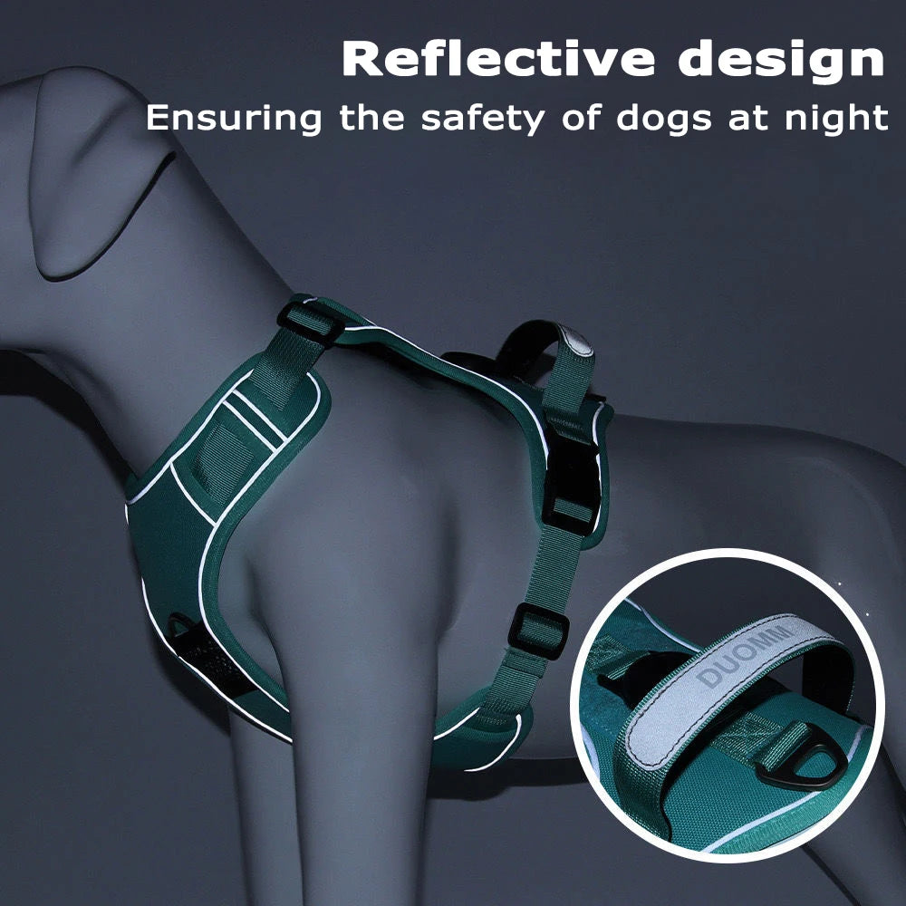 AirTag Adventure Harness - Premium Reflective Dog Harness with Built-In Tracker Holder
