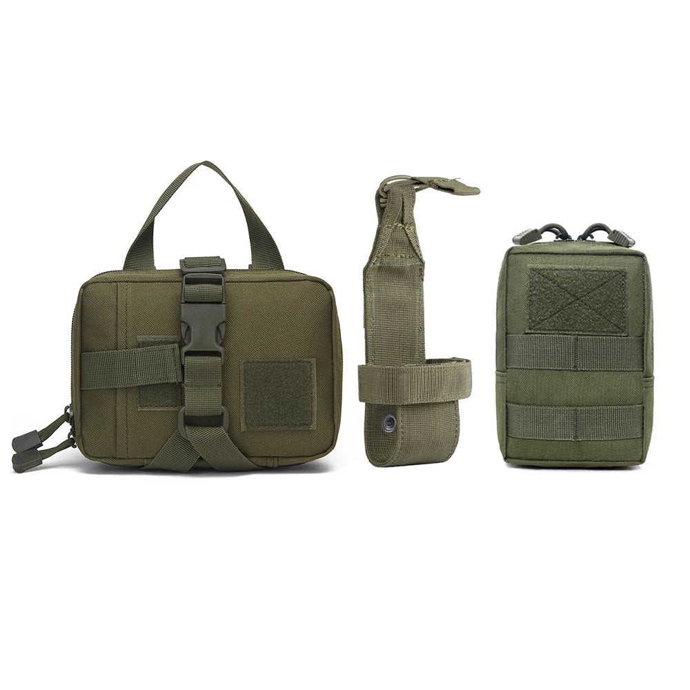 Tactical K9 Pack - 3-Piece MOLLE Harness Bag Set with Bottle Holder