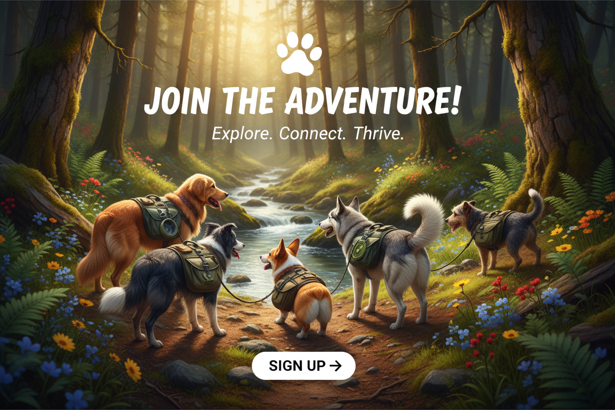 Adventurous pets outdoors